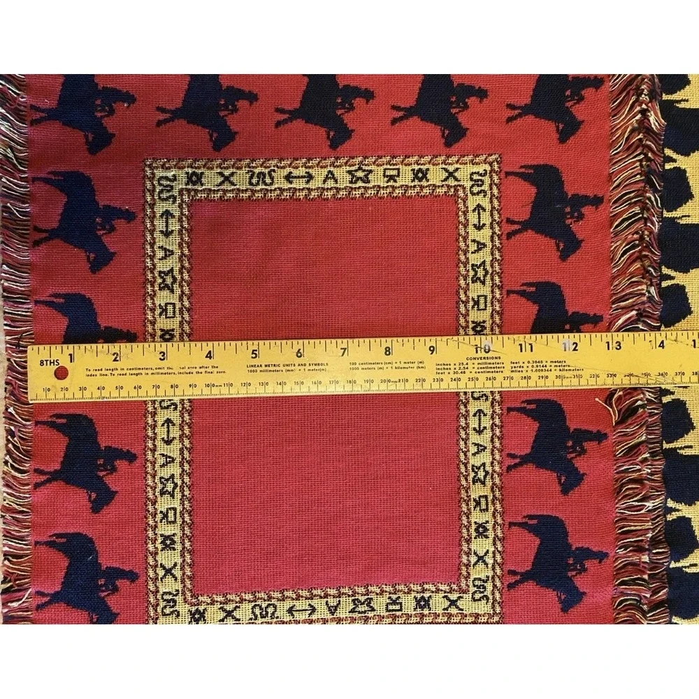4 The Rug Barn Woven Tapestry Placemats Cowboys Horses Western Reversible